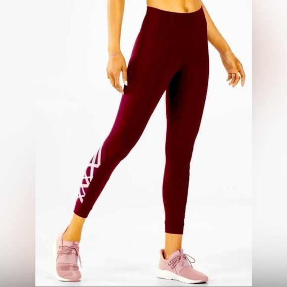 Fabletics Dynamic High-Waisted Lattice 7/8 Yoga Legging Extra Small XS Purple - Picture 2 of 16